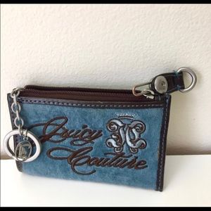 Juicy Couture Blue Suede Coin Purse